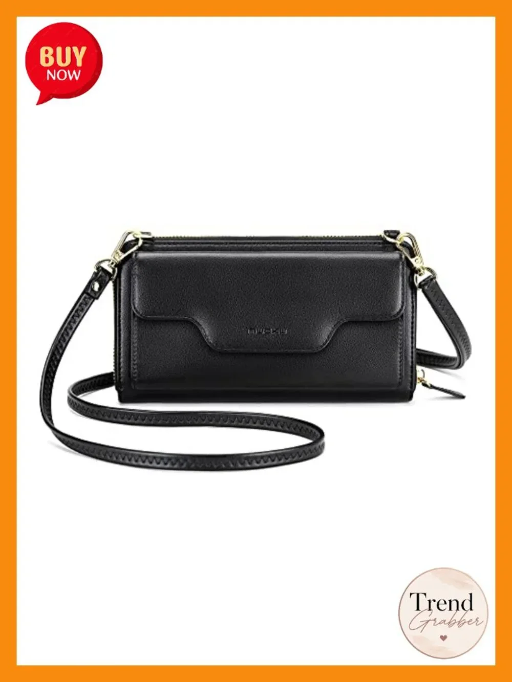 PU Leather RFID Blocking Crossbody Wristlet Wallet with Phone Pocket